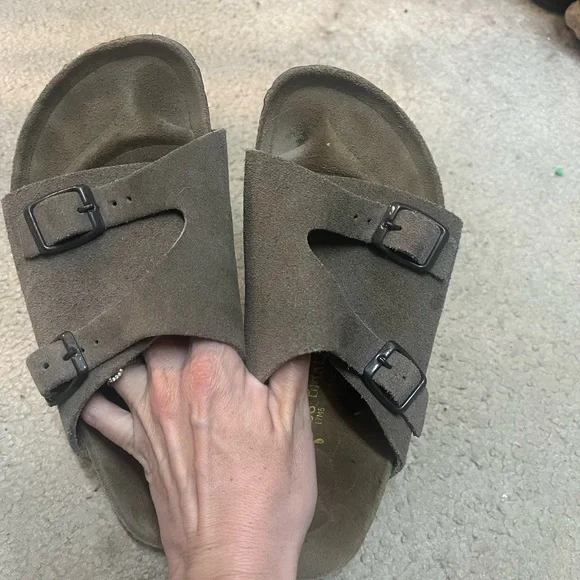 Birkenstock Zürich Suede Leather Sandals - Taupe - Picture 10 of 10